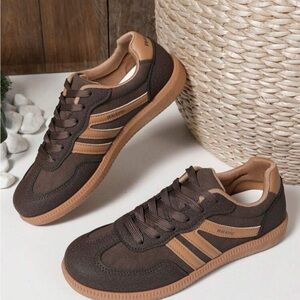 NWOT- Women Brown and Tan Sneakers - Size 8